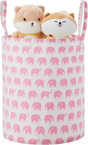 Baby Laundry Basket Nursery Hamper with Long Handles, Bowknot | Large Storage Basket, baby hamper, pink laundry basket, kids hamper, Toy Bins for Nursery, Girls, Boys, Kids Room Décor in Saudi Arabia