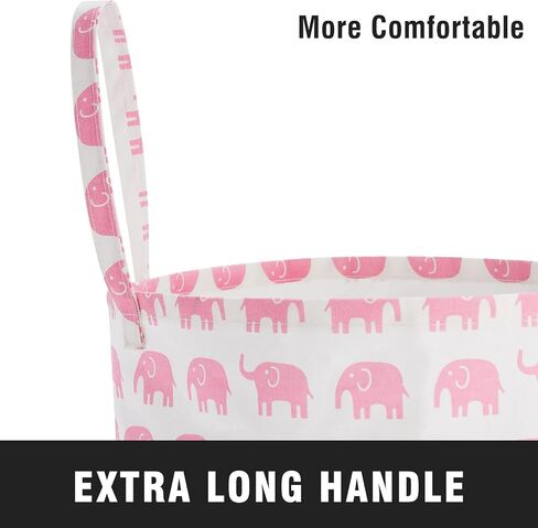 Baby Laundry Basket Nursery Hamper with Long Handles, Bowknot | Large Storage Basket, baby hamper, pink laundry basket, kids hamper, Toy Bins for Nursery, Girls, Boys, Kids Room Décor in Saudi Arabia