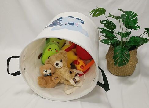 Round Ladybug Pattern Laundry Hamper Storage Basket Fabric Material Storage Hamper Organization Basket, Storage Bin, Gift Box with Handles for Room in Saudi Arabia