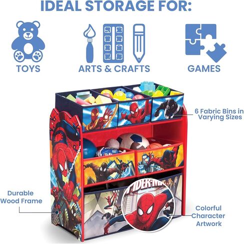Delta Children Design & Store 6 Bin Toy Storage Organizer, Batman,Engineered Wood & 6 Bin Design and Store Toy Organizer - Greenguard Gold Certified, Trolls World Tour in Saudi Arabia