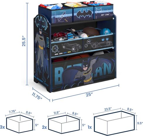 Delta Children Design & Store 6 Bin Toy Storage Organizer, Batman,Engineered Wood & 6 Bin Design and Store Toy Organizer - Greenguard Gold Certified, Trolls World Tour in Saudi Arabia