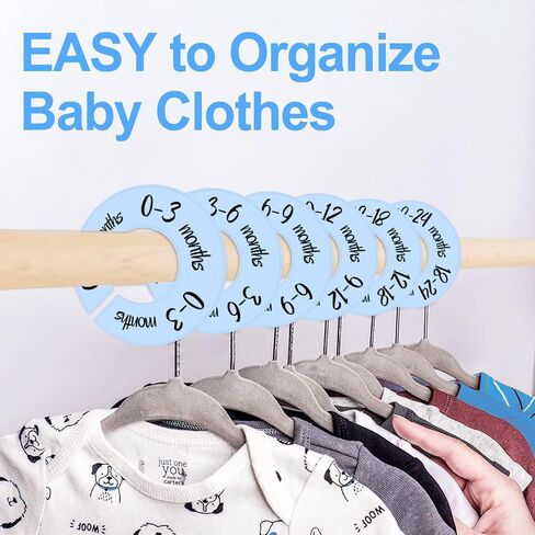 Pro Goleem Baby Closet Dividers Unisex Baby Closet Organizer for Nursery Baby Clothes Size Age Dividers Fits 1.5" Rod 6 PCS in Saudi Arabia