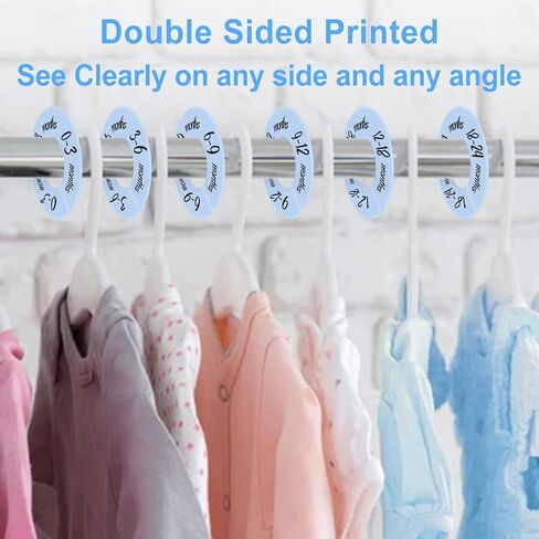 Pro Goleem Baby Closet Dividers Unisex Baby Closet Organizer for Nursery Baby Clothes Size Age Dividers Fits 1.5" Rod 6 PCS in Saudi Arabia