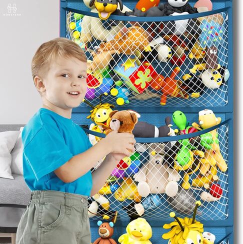 Honeyera The Original Stuffed Animal Storage (Patented) - Over Door Organizer for Stuffies, Baby Ideas Holder, Toy Plush Hammock Hanging Net Big Girls Toddler Large Bag Animals Stuffy Behind in Saudi Arabia