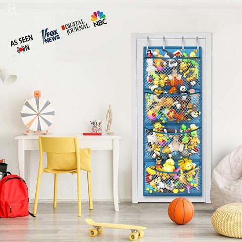 Honeyera The Original Stuffed Animal Storage (Patented) - Over Door Organizer for Stuffies, Baby Ideas Holder, Toy Plush Hammock Hanging Net Big Girls Toddler Large Bag Animals Stuffy Behind in Saudi Arabia