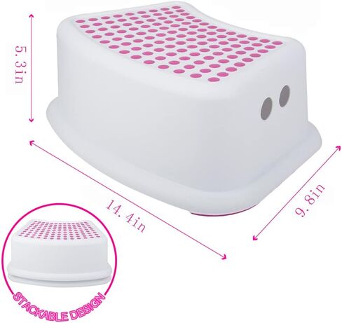 Step Stool for Kids (2 Pack), Toddlers Stool for Potty Training, Bathroom, Kitchen, Bedroom, Toy Room and Living Room. Toilet Stools with Soft Anti-Slip Grips for Safety, Stackable (Grey) in Saudi Arabia
