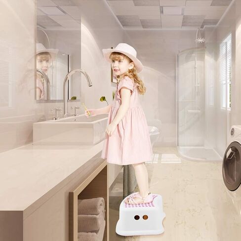 Step Stool for Kids (2 Pack), Toddlers Stool for Potty Training, Bathroom, Kitchen, Bedroom, Toy Room and Living Room. Toilet Stools with Soft Anti-Slip Grips for Safety, Stackable (Grey) in Saudi Arabia