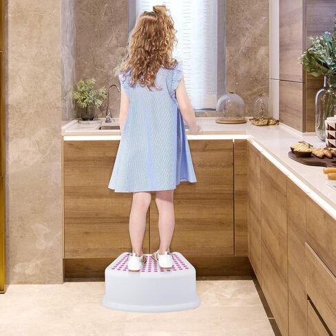 Step Stool for Kids (2 Pack), Toddlers Stool for Potty Training, Bathroom, Kitchen, Bedroom, Toy Room and Living Room. Toilet Stools with Soft Anti-Slip Grips for Safety, Stackable (Grey) in Saudi Arabia