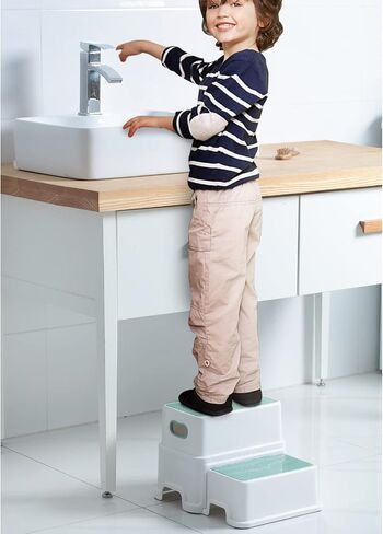 Victostar 2 Step Stool for Kids, Anti-Slip Sturdy Toddler Two Step Stool for Toilet Potty Training, Bathroom,Kitchen (Blue) in Saudi Arabia