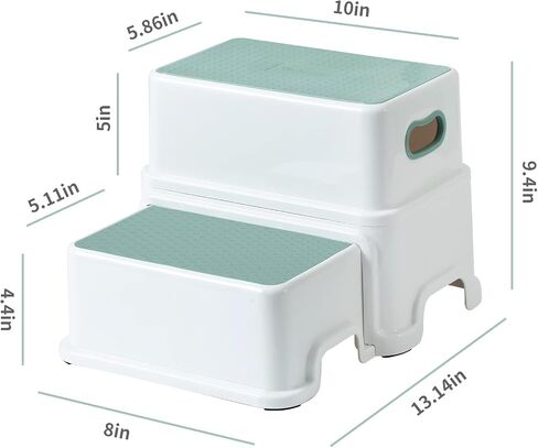 Victostar 2 Step Stool for Kids, Anti-Slip Sturdy Toddler Two Step Stool for Toilet Potty Training, Bathroom,Kitchen (Blue) in Saudi Arabia