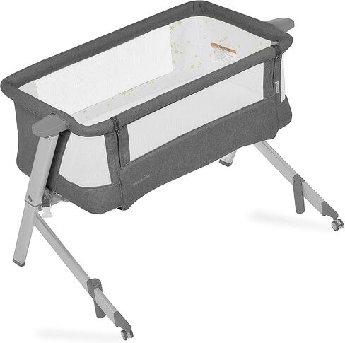 Dream On Me Skylar Bassinet & Bedside Sleeper, Adjustable Height, Grey | Breathable Mesh Sides, Plush Mattress Pad, Wheels with Safety Locks, Compact Fold & Travel Bag Included, BSA Verified in Saudi Arabia
