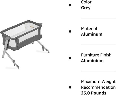 Dream On Me Skylar Bassinet & Bedside Sleeper, Adjustable Height, Grey | Breathable Mesh Sides, Plush Mattress Pad, Wheels with Safety Locks, Compact Fold & Travel Bag Included, BSA Verified in Saudi Arabia