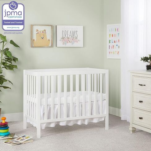 Dream On Me Edgewood 4-in-1 Convertible Mini Baby Crib in Cool Grey, GreenGuard Gold & JPMA, Non-Toxic, Compact 40×25×33″ Design, Converts to Mini Daybed & Twin Bed, 1″ Mattress Pad | Includes Mattress Pad, 3-Position Mattress Support, BSA Verified, ASTM/ in Saudi Arabia