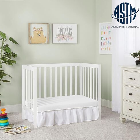 Dream On Me Edgewood 4-in-1 Convertible Mini Baby Crib in Cool Grey, GreenGuard Gold & JPMA, Non-Toxic, Compact 40×25×33″ Design, Converts to Mini Daybed & Twin Bed, 1″ Mattress Pad | Includes Mattress Pad, 3-Position Mattress Support, BSA Verified, ASTM/ in Saudi Arabia