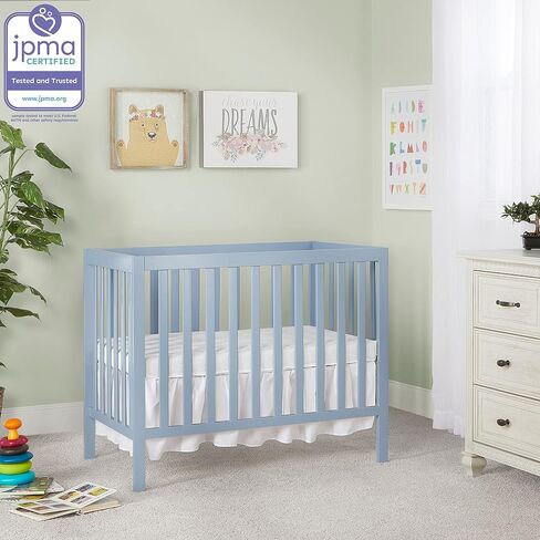 Dream On Me Edgewood 4-in-1 Convertible Mini Baby Crib in Cool Grey, GreenGuard Gold & JPMA, Non-Toxic, Compact 40×25×33″ Design, Converts to Mini Daybed & Twin Bed, 1″ Mattress Pad | Includes Mattress Pad, 3-Position Mattress Support, BSA Verified, ASTM/ in Saudi Arabia