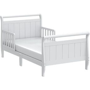 Delta Children Wood Sleigh Toddler Bed, White in Saudi Arabia