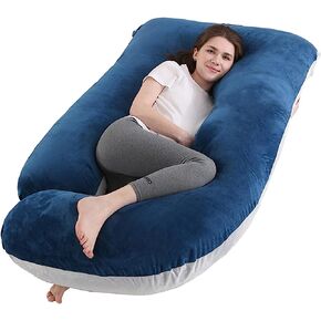Jcickt Pregnancy Pillow for Sleeping,59 inch Maternity Pillow with Removable Washable Cover,J-Shaped Cooling Full Body Pregnant Pillow -Support for Backs,Legs, Belly, HIPS, Improve Sleep-Pink in Saudi Arabia