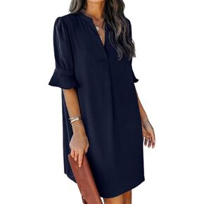 JOCAFIYE Womens Dresses Summer 2026 V-Neck Short Sleeve Dress Shift Dress in Saudi Arabia