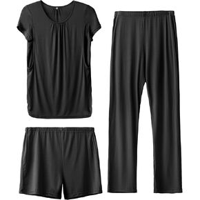SUNNYBUY Womens Maternity Nursing Pajamas Set 3 Piece Breastfeeding PJS | Pregnancy Must Haves, Labor & Delivery Essentials, Going Home Outfit, Postpartum Lounge Set in Saudi Arabia