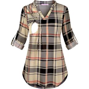 Joymom Maternity Rolled Long Sleeve Nursing Tops Tunic Blouses Breastfeeding in Saudi Arabia