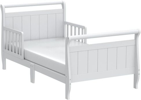 Delta Children Wood Sleigh Toddler Bed, White in Saudi Arabia
