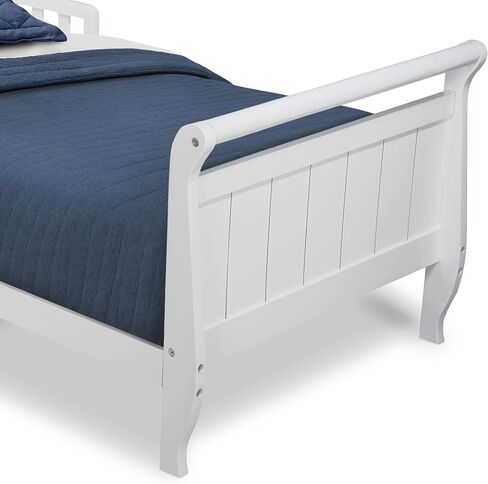 Delta Children Wood Sleigh Toddler Bed, White in Saudi Arabia