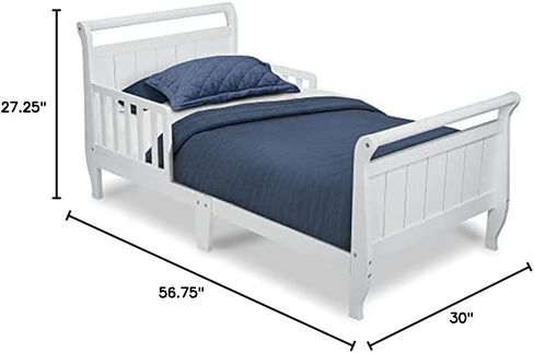 Delta Children Wood Sleigh Toddler Bed, White in Saudi Arabia