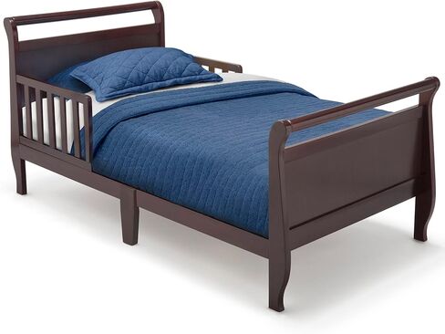 Delta Children Wood Sleigh Toddler Bed, White in Saudi Arabia