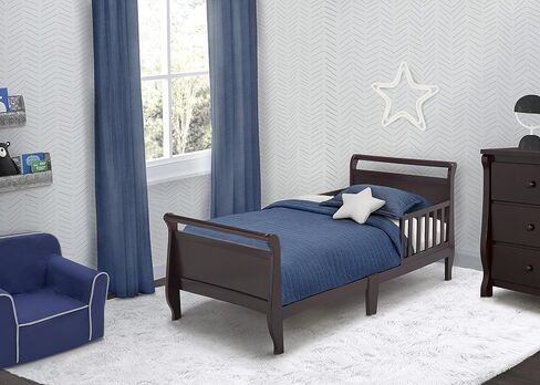 Delta Children Wood Sleigh Toddler Bed, White in Saudi Arabia