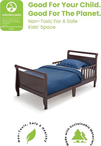 Delta Children Wood Sleigh Toddler Bed, White in Saudi Arabia