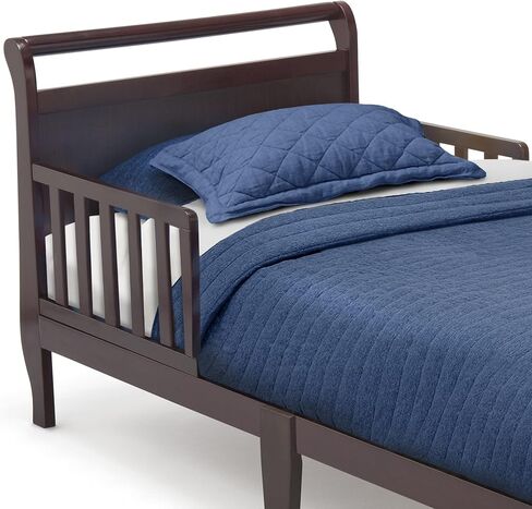 Delta Children Wood Sleigh Toddler Bed, White in Saudi Arabia