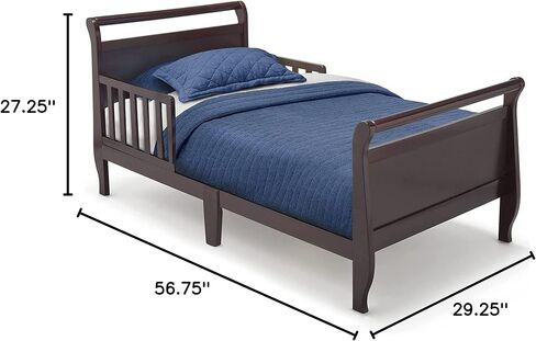 Delta Children Wood Sleigh Toddler Bed, White in Saudi Arabia