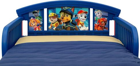 Delta Children Plastic Toddler Bed, Nick Jr. PAW Patrol Twinkle Galaxy Dual Sided Recycled Fiber Core Toddler Mattress (Bundle) in Saudi Arabia