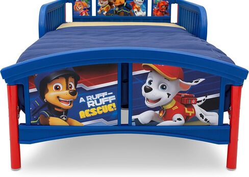 Delta Children Plastic Toddler Bed, Nick Jr. PAW Patrol Twinkle Galaxy Dual Sided Recycled Fiber Core Toddler Mattress (Bundle) in Saudi Arabia