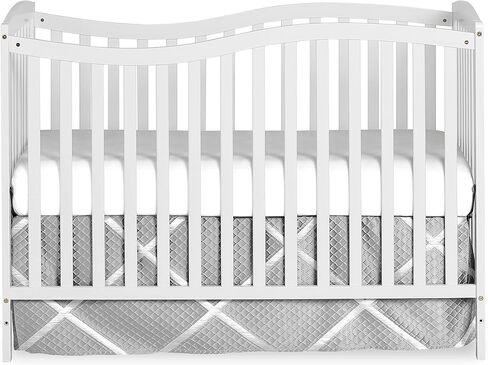 Dream On Me Chelsea 5-in-1 Convertible Full-Size Baby Crib in Steel Grey, GreenGuard Gold & BSA, Pinewood, 4 Mattress Heights, Converts to Toddler, Day & Full-Size Bed, Modern Classic Nursery in Saudi Arabia