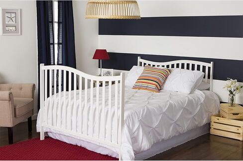Dream On Me Chelsea 5-in-1 Convertible Full-Size Baby Crib in Steel Grey, GreenGuard Gold & BSA, Pinewood, 4 Mattress Heights, Converts to Toddler, Day & Full-Size Bed, Modern Classic Nursery in Saudi Arabia
