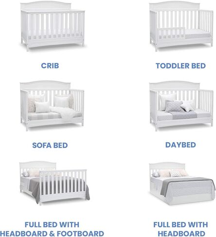Delta Children Emery 4-in-1 Convertible Baby Crib - Greenguard Gold Certified, Grey & Infant Changing Table with Pad, Grey in Saudi Arabia