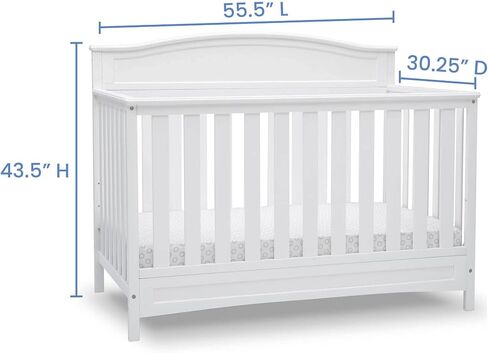Delta Children Emery 4-in-1 Convertible Baby Crib - Greenguard Gold Certified, Grey & Infant Changing Table with Pad, Grey in Saudi Arabia