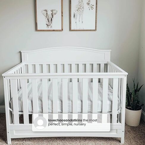 Delta Children Emery 4-in-1 Convertible Baby Crib - Greenguard Gold Certified, Grey & Infant Changing Table with Pad, Grey in Saudi Arabia