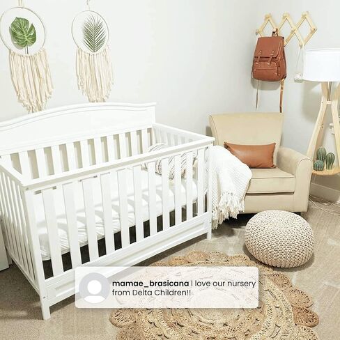 Delta Children Emery 4-in-1 Convertible Baby Crib - Greenguard Gold Certified, Grey & Infant Changing Table with Pad, Grey in Saudi Arabia