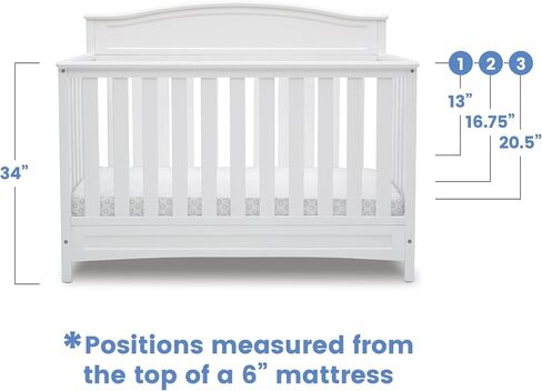Delta Children Emery 4-in-1 Convertible Baby Crib - Greenguard Gold Certified, Grey & Infant Changing Table with Pad, Grey in Saudi Arabia