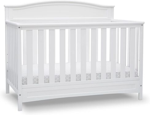 Delta Children Emery 4-in-1 Convertible Baby Crib - Greenguard Gold Certified, Grey & Infant Changing Table with Pad, Grey in Saudi Arabia