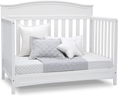Delta Children Emery 4-in-1 Convertible Baby Crib - Greenguard Gold Certified, Grey & Infant Changing Table with Pad, Grey in Saudi Arabia