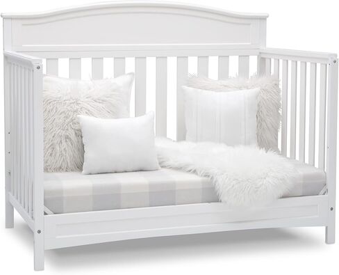 Delta Children Emery 4-in-1 Convertible Baby Crib - Greenguard Gold Certified, Grey & Infant Changing Table with Pad, Grey in Saudi Arabia