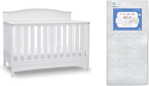 Delta Children Emery 4-in-1 Convertible Baby Crib - Greenguard Gold Certified, Grey & Infant Changing Table with Pad, Grey in Saudi Arabia