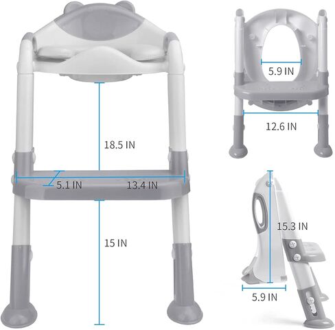 مقعد تدريب على المرحاض من فيكتوستار مع سلم مقعد، مرحاض تدريب قابل للطي للأطفال الأولاد والبنات والأطفال الصغار - وسادة مريحة ومقبض آمن وسادات مضادة للانزلاق in Kuwait