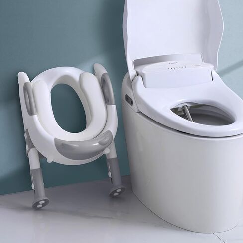 مقعد تدريب على المرحاض من فيكتوستار مع سلم مقعد، مرحاض تدريب قابل للطي للأطفال الأولاد والبنات والأطفال الصغار - وسادة مريحة ومقبض آمن وسادات مضادة للانزلاق in Kuwait