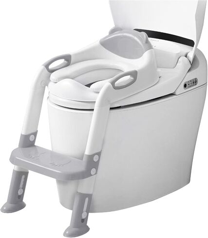 مقعد تدريب على المرحاض من فيكتوستار مع سلم مقعد، مرحاض تدريب قابل للطي للأطفال الأولاد والبنات والأطفال الصغار - وسادة مريحة ومقبض آمن وسادات مضادة للانزلاق in Kuwait