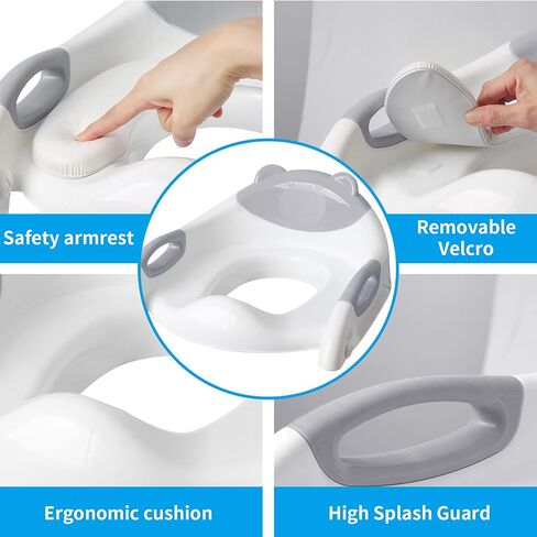 مقعد تدريب على المرحاض من فيكتوستار مع سلم مقعد، مرحاض تدريب قابل للطي للأطفال الأولاد والبنات والأطفال الصغار - وسادة مريحة ومقبض آمن وسادات مضادة للانزلاق in Kuwait