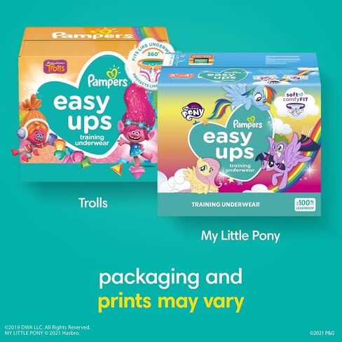 Easy Ups Girls & Boys Potty Training Pants, Size 4 (2T3T), 74 Count, Peppa Pig Absorbent Training Underwear, Up to 100% Leakproof Day and Night, Hypoallergenic in Saudi Arabia